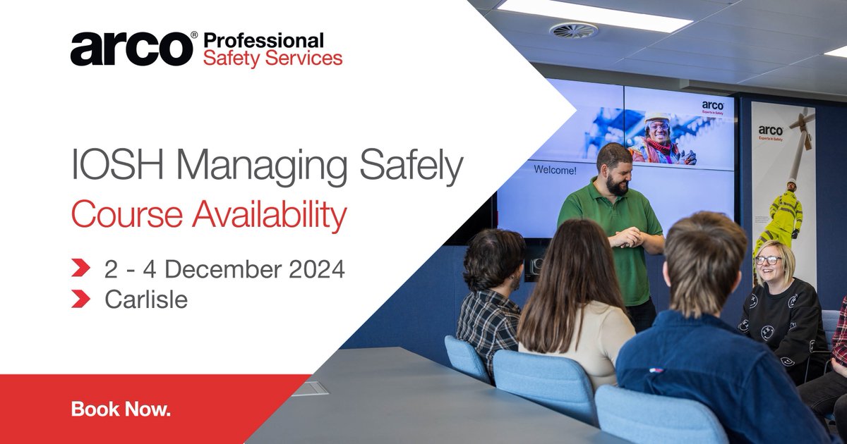 🚨 IOSH Managing Safely Course in Carlisle - Now 15% Off 🚨 

Join us at our Carlisle Safety Store from 2-4 December for a discounted IOSH Managing Safely training course. Now only £420.75 pp (+VAT)!

Secure your spot today: loom.ly/wM9y6AI

#IOSH #ManagingSafely