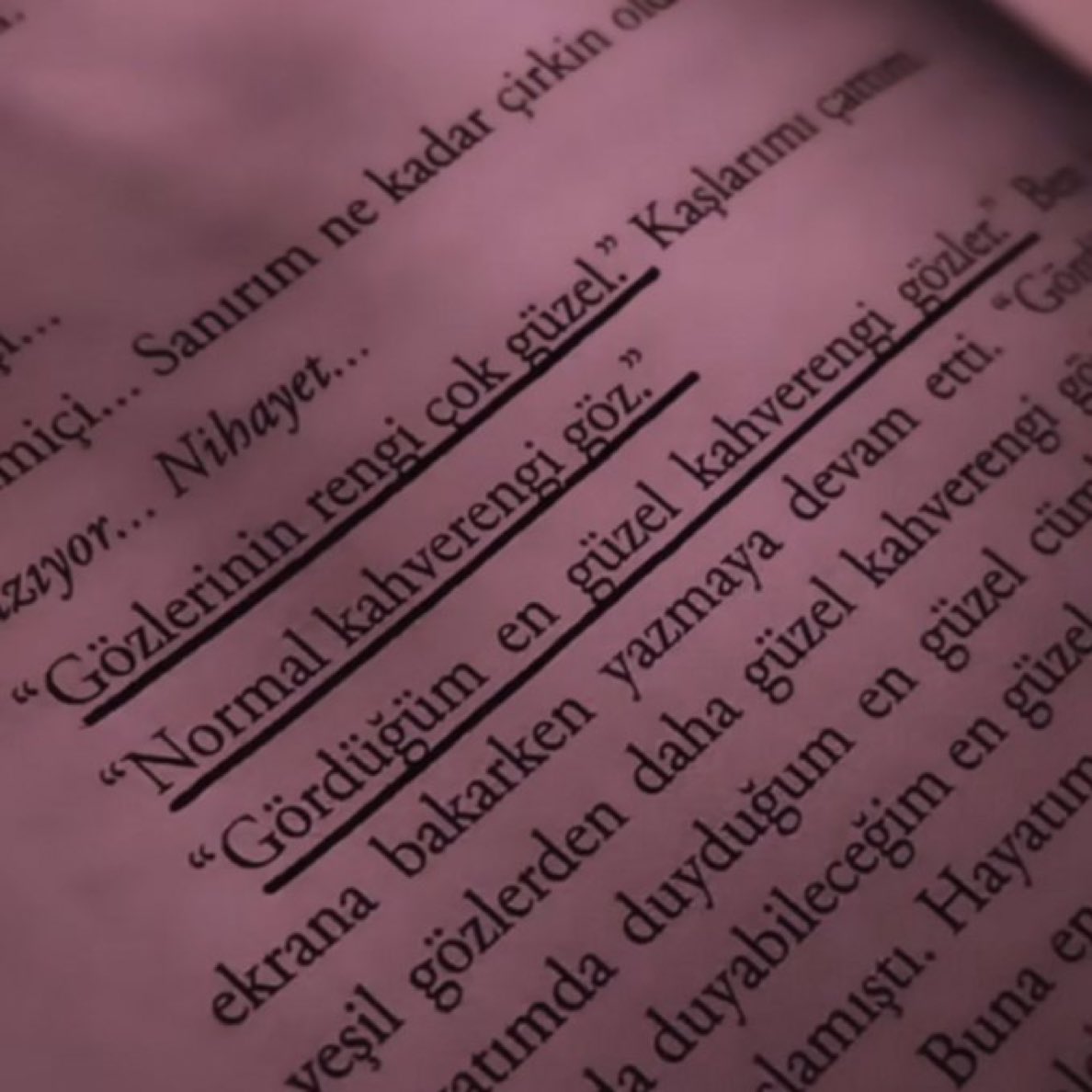 -Gözlerin çok güzel.
+Normal kahverengi gözler işte.
-Gördüğüm en güzel kahverengi gözler.