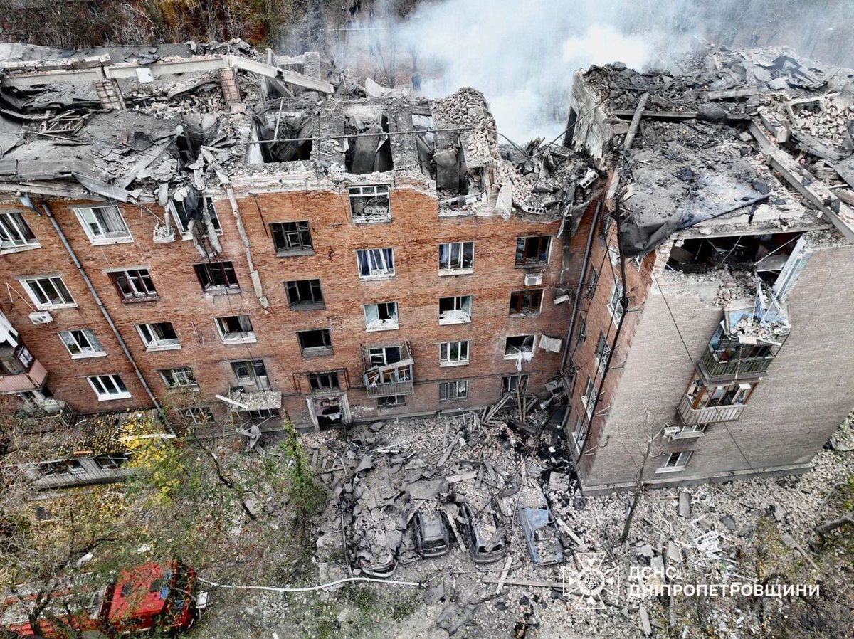 Kryvyi Rih. An ordinary five-story apartment building hit by Russian terrorists with a missile. The first to fifth floors of one of the stairwells were destroyed. So far, seven people have been reported injured, including two children. Emergency rescue operations are underway,