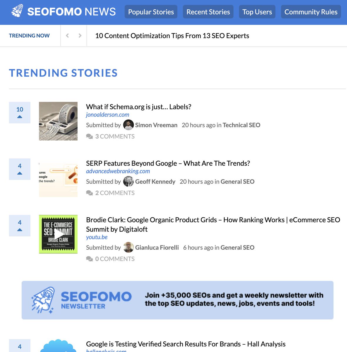 Au cas où vous l'ayez manqué :

<a href="/aleyda/">Aleyda Solis 🕊️</a> lance une nouvelle plateforme d'actus pour le SEO et le marketing digital en général : news.seofomo.co

Utile pour découvrir des articles de SEO technique (ou autre) qui diffèrent des sources habituelles.

#SEO #Google