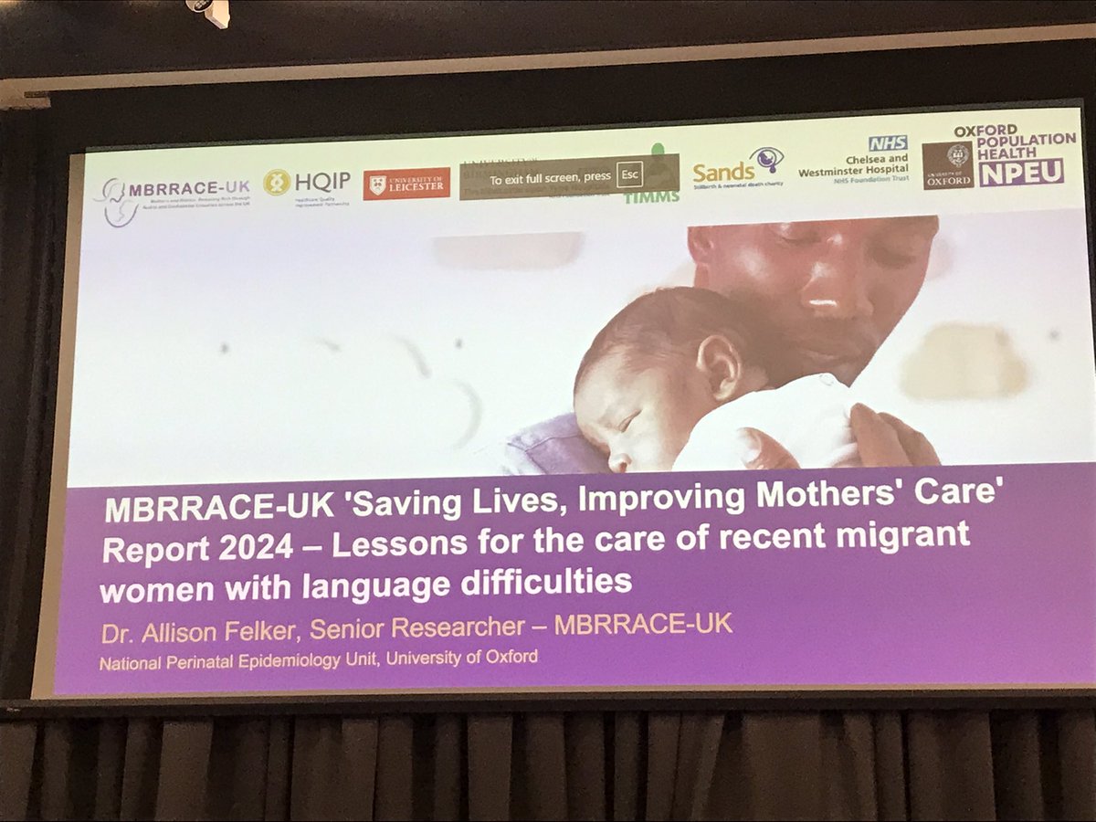 Allison from <a href="/mbrrace/">MBRRACE  UK</a> begins this groundbreaking day with a sobering review of maternal &amp; perinatal mortality among migrant women. Language needs are key point to assess.