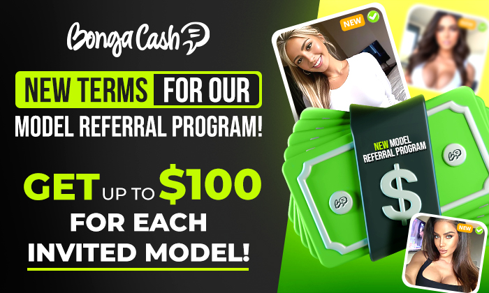 New Model Referral Program! 💰 Earn up to $100 for each model you refer!

Invite individual or studio models and start earning! 🤑

Get all the details here:
bongacash.com/news/451/detai…