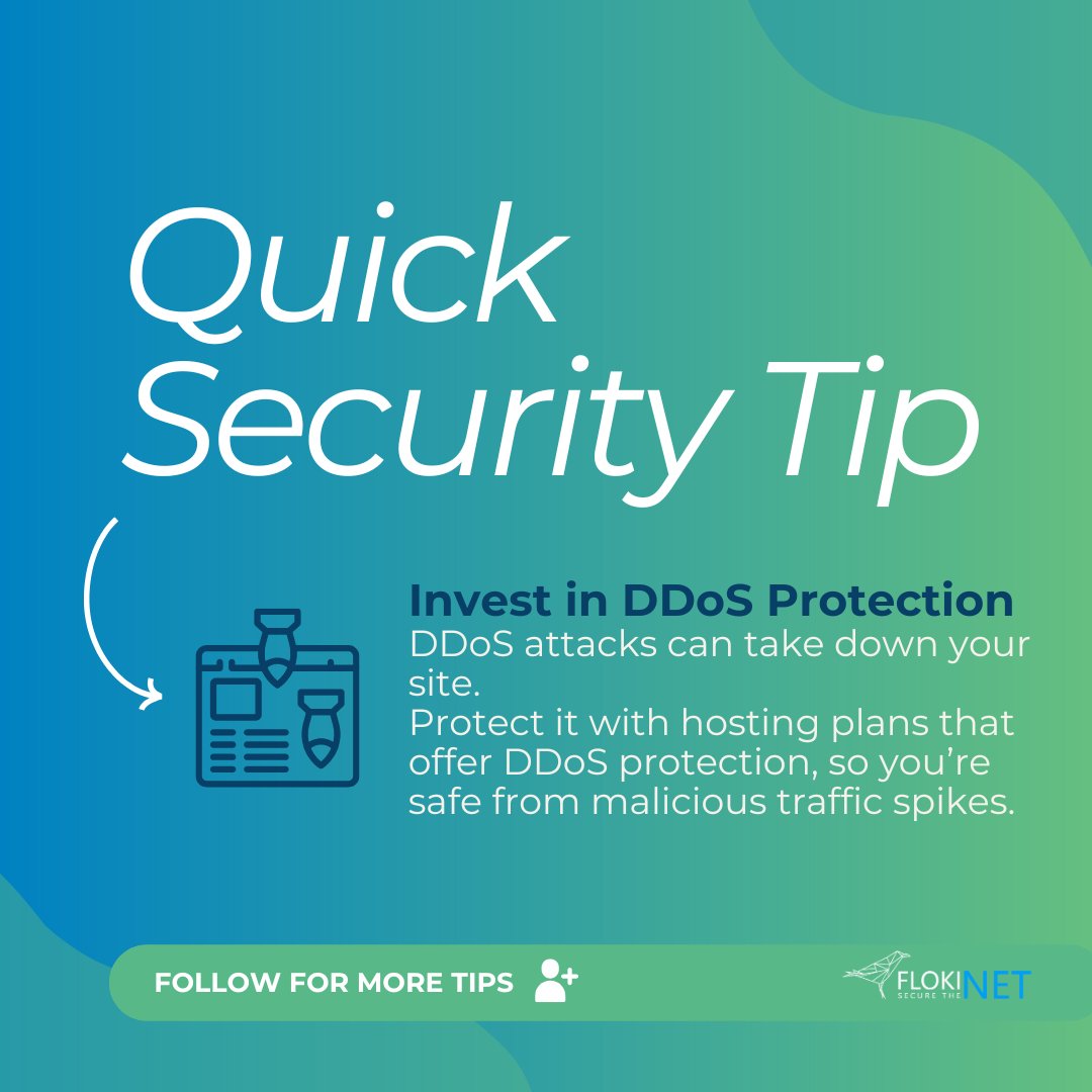 FlokiNETehf's tweet image. Keep your site secure with DDoS protection included in our hosting plans! 👉 flokinet.is
#DDoSProtection #SecureHosting