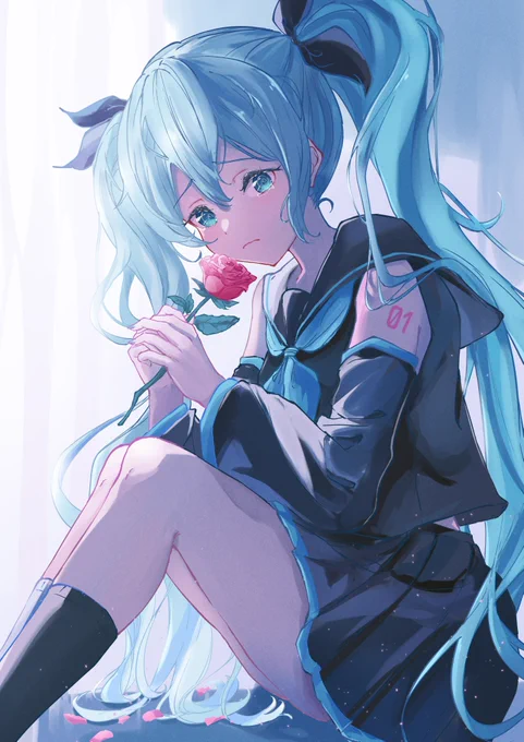 悲しい…#初音ミク #illustration #miku 