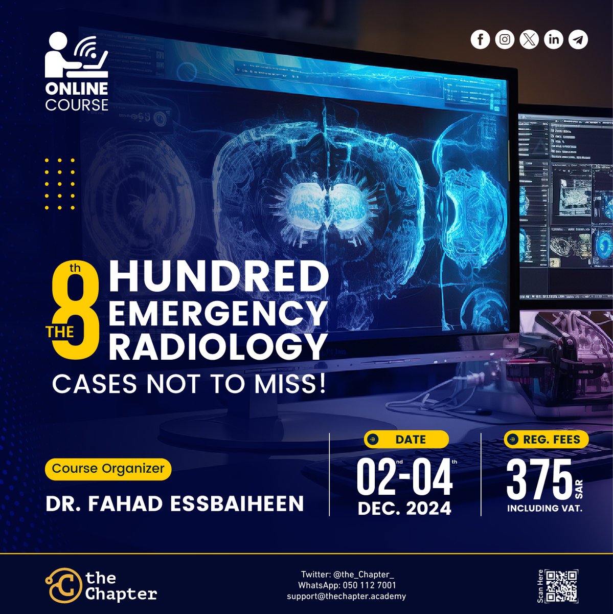 the_Chapter_'s tweet image. Radiology holds the key to countless medical mysteries. 

Learn to unlock them with "The 8th HUNDRED Emergency Radiology Cases" course.  

Don't miss it! 
lms.thechapter.academy/courses/ERC

#theChapter #Emergency_Radiology