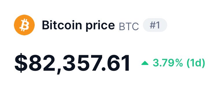 BREAKING: $BTC BREAKS $82K FOR THE FIRST TIME IN HISTORY