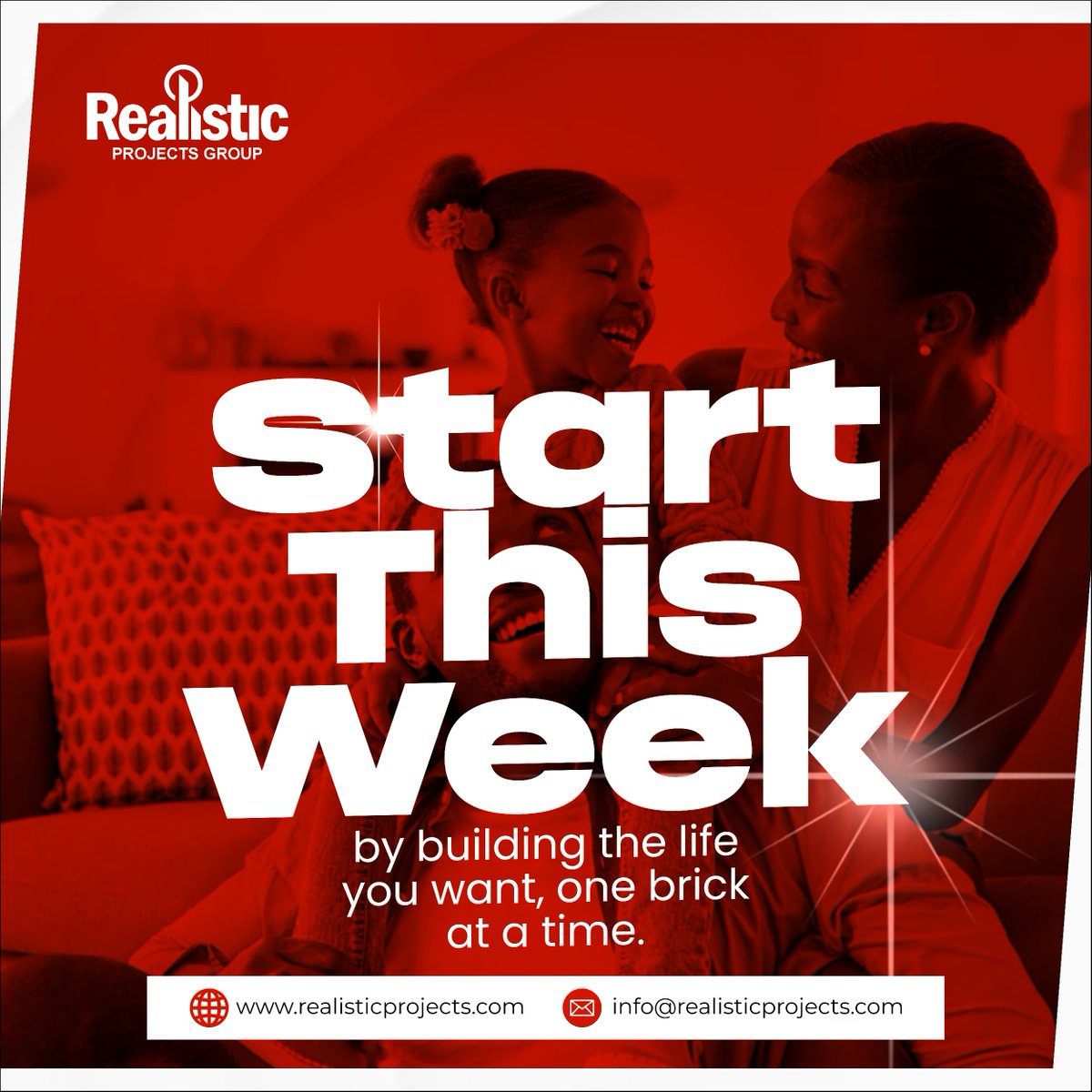 Realisticproj's tweet image. Start This Week by building the life you want, one brick at a time.” Whether it’s a home or an office, Realistic Projects is here to bring your vision to life. Contact us today at realisticprojects.com or info@realisticprojects.com to begin! #BuildingDreams #RealisticProjects