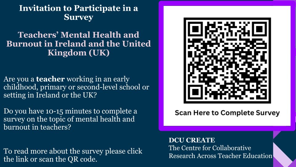 Dr Sabrina Fitzsimons SFHEA (@sfitzsimons2) on Twitter photo <a href="/EISUnion/">EIS</a> <a href="/EISGlasgow/">EIS Glasgow</a> <a href="/SouthLanark_EIS/">SouthLanarkEIS</a> We would appreciate a R/T to ensure Scottish Teachers' Voices are heard in this important study on mental health and burnout in teachers in Ireland and the United Kingdom. Many thanks. QR code below or link ➡️ bit.ly/3CcD3Fu <a href="/EISUnion/">EIS</a> <a href="/EISGlasgow/">EIS Glasgow</a> <a href="/SouthLanark_EIS/">SouthLanarkEIS</a> We would appreciate a R/T to ensure Scottish Teachers' Voices are heard in this important study on mental health and burnout in teachers in Ireland and the United Kingdom. Many thanks. QR code below or link ➡️ bit.ly/3CcD3Fu