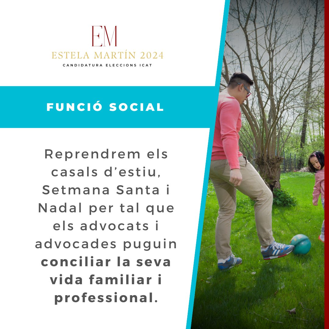 Estela2020C's tweet photo. ❤️ Reprendrem els casals d’estiu, Setmana Santa i Nadal per tal que els advocats i advocades puguin conciliar la seva vida familiar i professional.

#CandidaturaEstelaMartin2024 #Tarragona #Advocades #Advocats https://t.co/xKYHN4QUcu