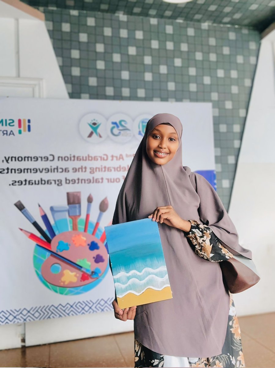 maima2022's tweet photo. I congratulation myself and my sis @katrina_garas yesterday we finished art study tour.
First of all, I thank Allah and all the people who participated in my arts study my teacher and f&amp;f. I am so happy to reach this moment and I congratulate Somali arts together🎓🖌️🎨 https://t.co/Dc987er6HI