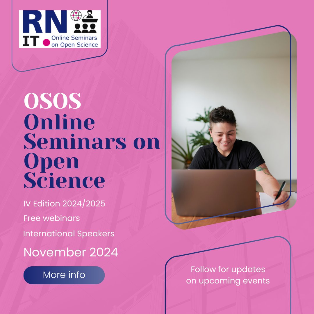 🌍 Exciting news! The 4th edition of the #OpenScience Online Seminars by ITRN, supported by <a href="/PsicologiaAIP/">AIP</a>, starts this month!  Join us for expert insights on research reproducibility and transparency. Details on speakers &amp; topics 👉 itrn.org/initiatives/on… #Research #OpenScience