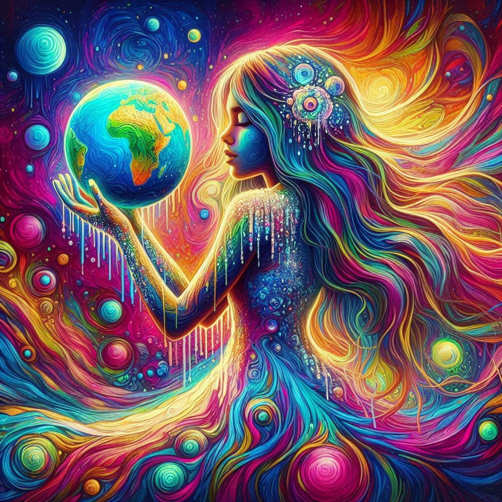 She’s got the whole world in her hands, she’s got the whole world in her hand! #AIart #artistherapy #bing <a href="/bing/">Bing</a>