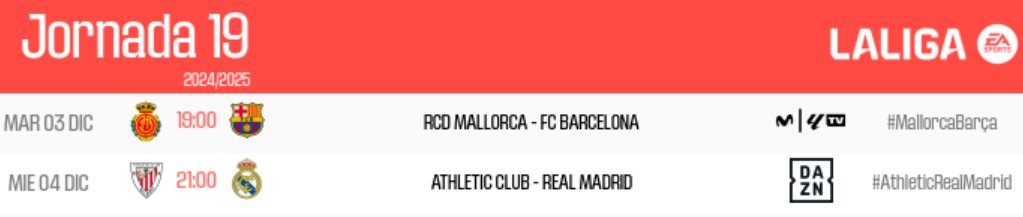 LaLiga adelanta dos partidos de la jornada 19.