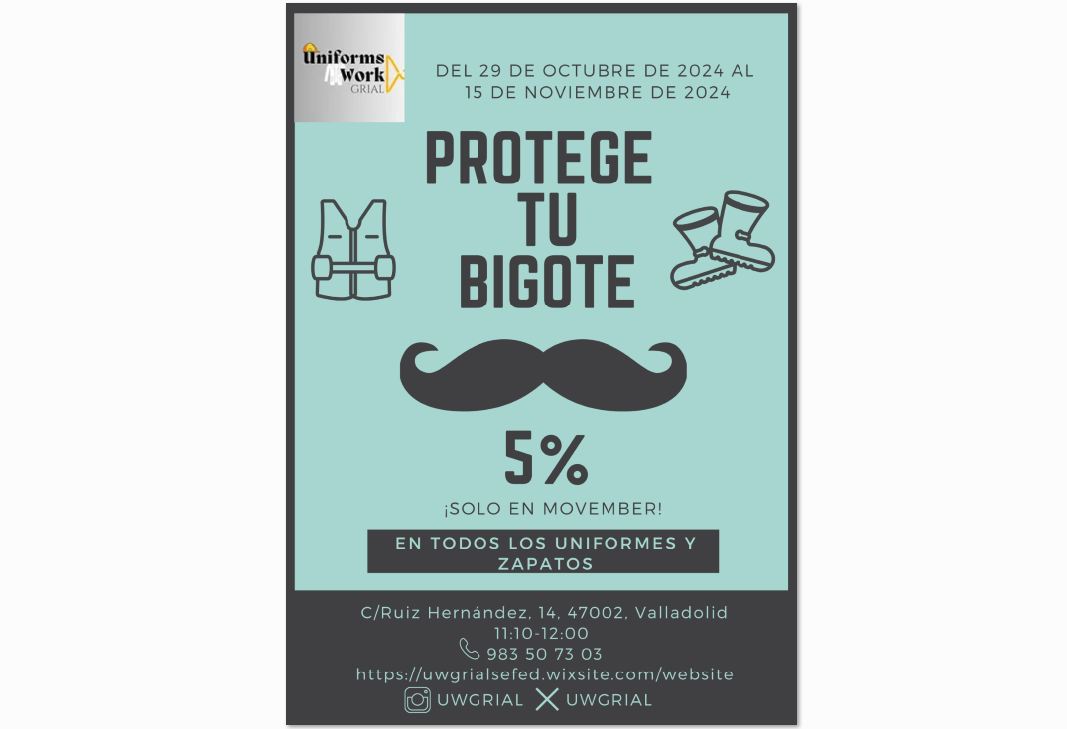 DISFRUTA DE LA NUEVA OFERTA DE MOVEMBER EN NUESTRA PAGINA WEB

uwgrialsefed.wixsite.com/website/inicio

Para más información pueden contactarnos en nuestro correo electrónico.