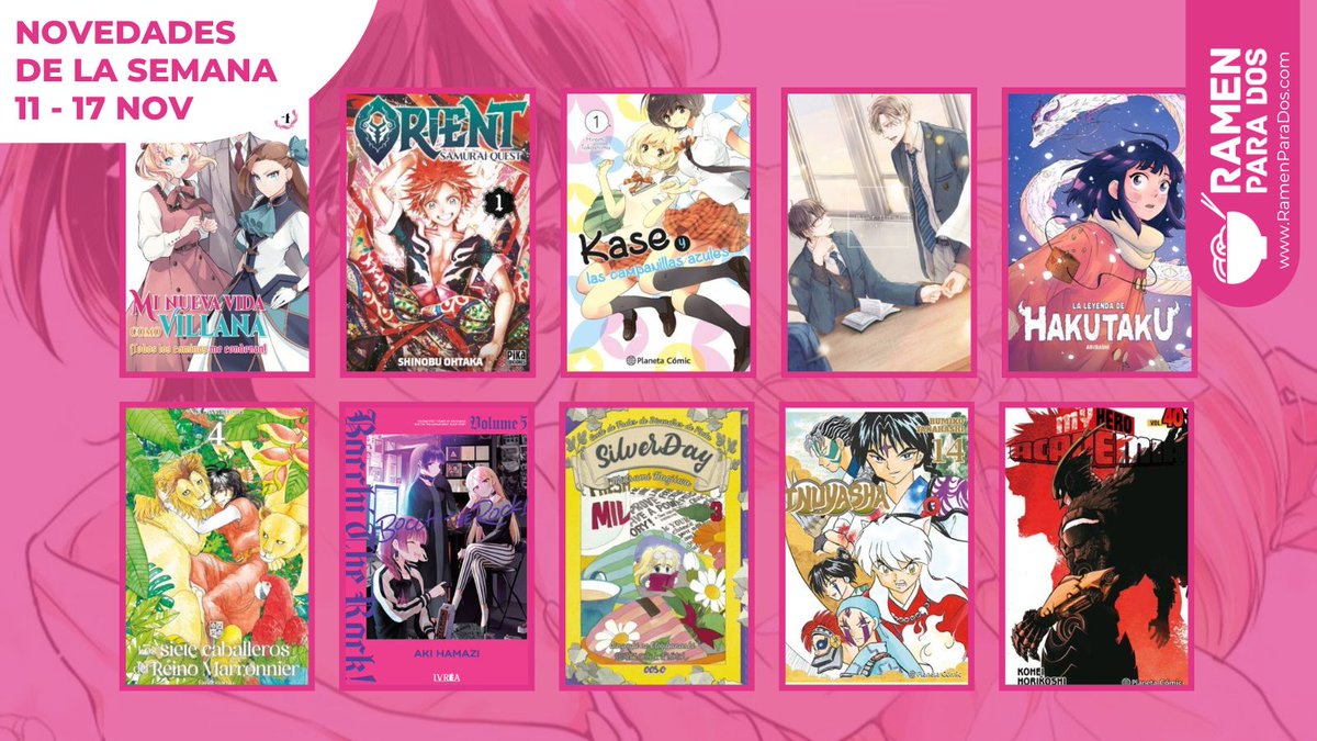 RamenParaDos's tweet photo. 💥 LAS NOVEDADES DE LA SEMANA
🆕 Entre los lanzamientos de esta semana tenemos #Perfeddion o 'Kase y las campanillas azules' de @PlanetadComic, #OrientSamuraiQuest de @PikaEdiciones y 'La leyenda de Hakutaku' de @eccediciones.
➕ info: https://t.co/LCuc8BChu4 https://t.co/QptBkHLyDq