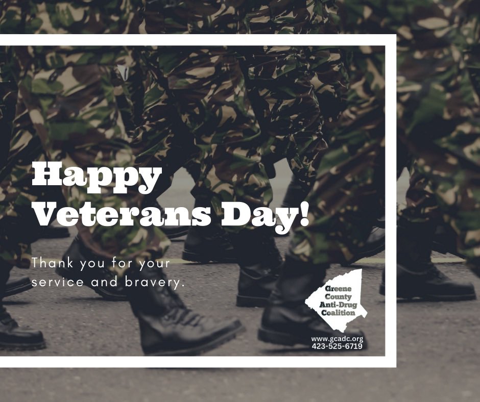 🇺🇸 On this Veterans Day, we honor the courage, sacrifice, and dedication of those who have served to protect our freedom. The Greene County Anti-Drug Coalition salutes our veterans and their commitment to keeping our community and country safe.  #VeteransDay
