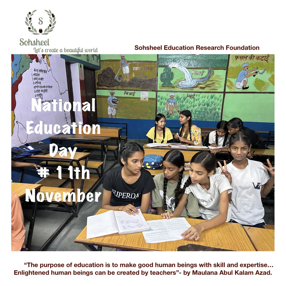 sohsheel's tweet photo. India marks National Education Day on November 11 to memorialise the birthday of Maulana Abul Kalam Azad, the first Minister for Education in India  for his exemplary contributions to the field of education #educationresearch  #nationaleducationday2024 #nationaleducationday https://t.co/wzOuIkH4gC