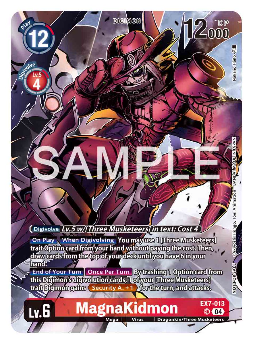 Card Reveals] Hello Digimon Tamers! Today we'll reveal the alt-art box  topper [EX7-013 MagnaKidmon]! Each box includes one of three alt-art box  toppers! Special Limited Set, in stores December! https://t.co/k8MzeCviK7 # DigimonCardGame #DigimonTCG #