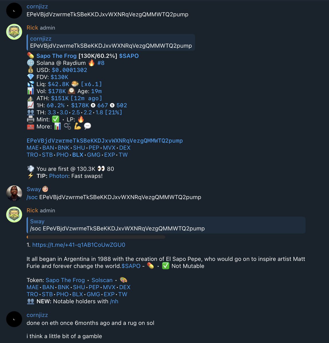 RetardAsylumHQ's tweet photo. We caught $SAPO early, high risk high reward. 6 fig PNL.

SAPO @ 130K ➜ 8.1M Δ 62x

EPeVBjdVzwrmeTkSBeKKDJxvWXNRqVezgQMMWTQ2pump https://t.co/ei0Kawhrm7