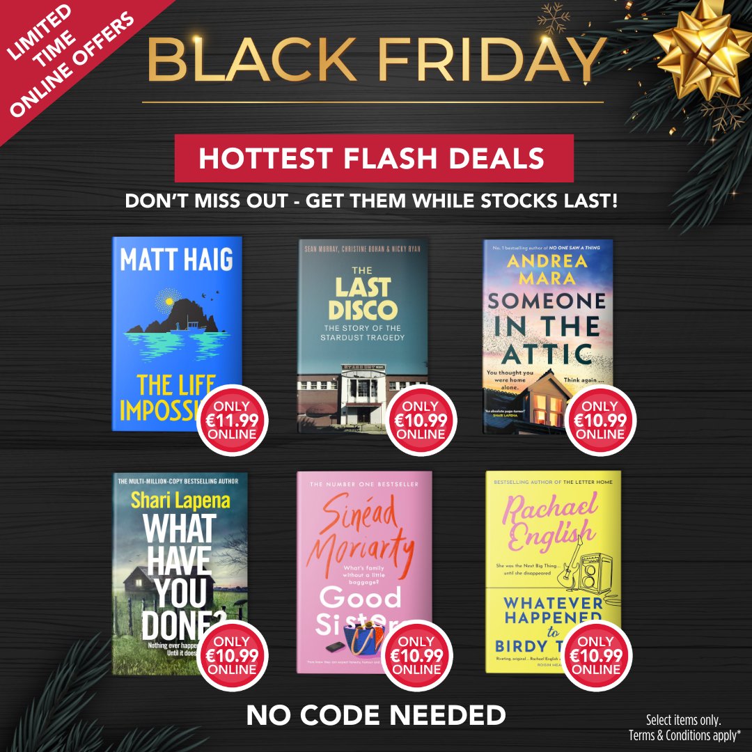 🎉The #BlackFriday 2024 Deals are here! 🎉

Snatch up some top titles at fantastic discounts - no code needed, prices as shown bit.ly/40F1ntW. Go hurry up as there is no better time to pick up the ideal #ChristmasGift than in the Black Friday Sale at Eason.

#blackfriday