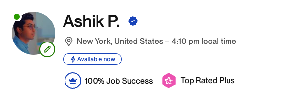 iamashikprottoy's tweet photo. Still rocking that Top Rated Plus badge on Upwork after 2 years! 💪 Consistency, hustle, and delivering top-notch results – that’s the secret sauce. Here’s to keeping the streak going! 🔥 #FreelanceLife #Upwork #TopRatedPlus