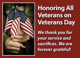 Thank you to all the veterans who served and sacrificed for our freedom.  #wearewayne