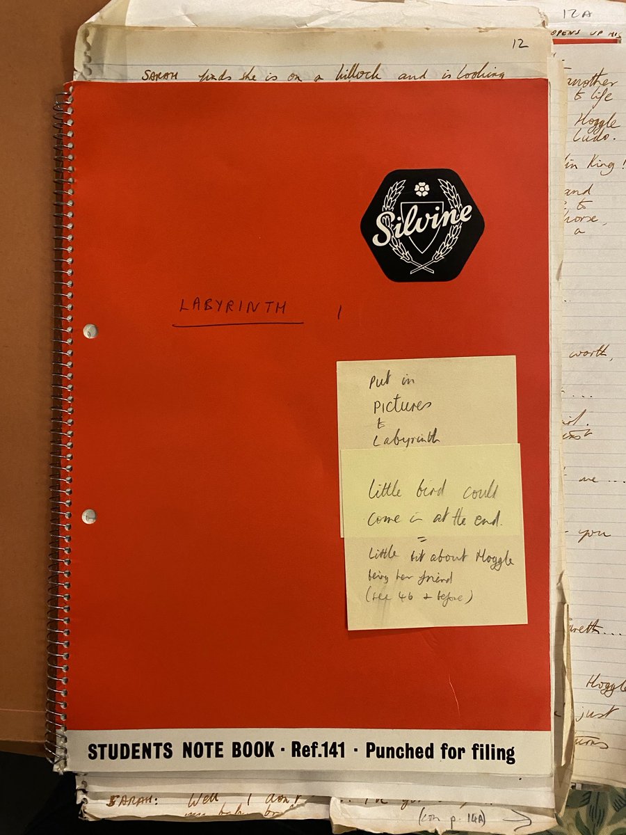 PythonJones's tweet image. Got a little announcement later this week about Terry’s archive… for now here is one of his notebooks, when he was writing Labyrinth with the late, great Jim Henson #terryjones #jimhenson #labyrinth #montypython Help raise a statue of Terry in Colwyn Bay gofundme.com/terryjonesstat…