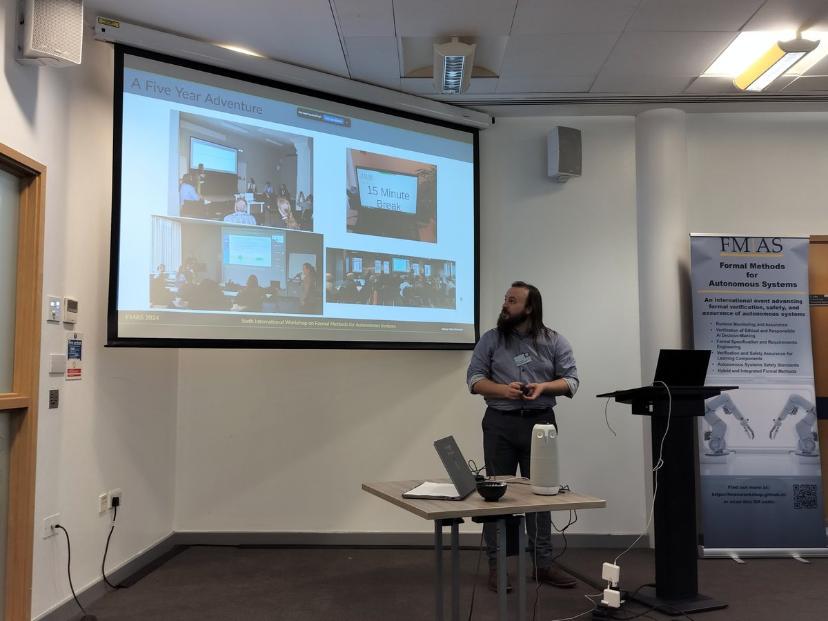 FMASWorkshop (@fmasworkshop) on Twitter photo There has been a lift-off!
<a href="/MattLuckcuck/">Matt Luckcuck</a> contemplated FMAS's progress over the past five years and provided an overview of what's in the bag for #FMAS2024. There has been a lift-off!
<a href="/MattLuckcuck/">Matt Luckcuck</a> contemplated FMAS's progress over the past five years and provided an overview of what's in the bag for #FMAS2024.
