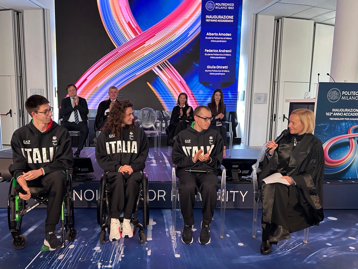Politecnico di Milano (@polimi) on Twitter photo Le testimonianze di 4 atleti, studenti o alumni <a href="/polimi/">Politecnico di Milano</a>, che hanno rappresentato l'Italia agli ultimi giochi paralimpici di Parigi: Alberto Amodeo, Federico Andreoli, Simone Barlaam e Giulia Ghiretti.
<a href="/donatellasciuto/">Donatella Sciuto</a> #PolimiInaugurazione Le testimonianze di 4 atleti, studenti o alumni <a href="/polimi/">Politecnico di Milano</a>, che hanno rappresentato l'Italia agli ultimi giochi paralimpici di Parigi: Alberto Amodeo, Federico Andreoli, Simone Barlaam e Giulia Ghiretti.
<a href="/donatellasciuto/">Donatella Sciuto</a> #PolimiInaugurazione