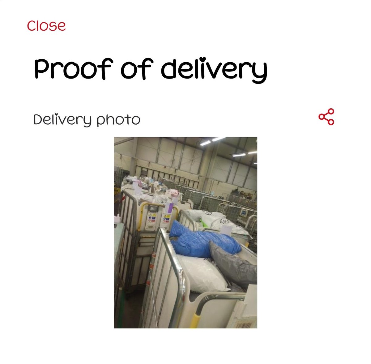 _Michelle_R7's tweet photo. @RoyalMailHelp Can you please explain how on earth this is proof of delivery of my parcel that I'm expecting? This is clearly  the sorting office and not my home https://t.co/uF6lHWOiLL