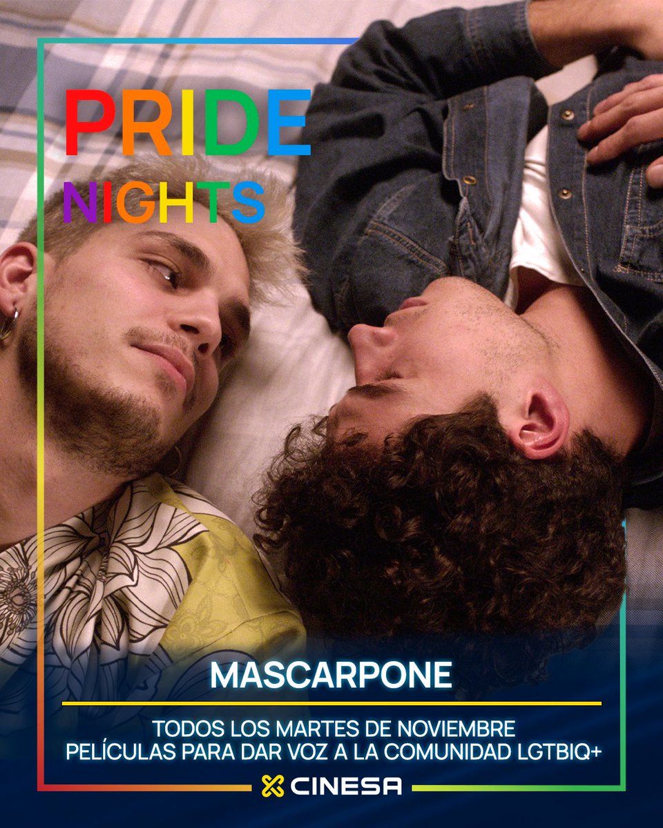 Cinesa's tweet image. Llegan las #PrideNights🏳️‍🌈 de Noviembre, todos lo martes te esperamos en #Cinesa para conversar y como lugar de encuentro para disfrutar del cine y conocer a nuevas personas ✨ Durante todo el mes podrás disfrutar de #Mascarpone🍿Compra ahora tus entradas👉 ow.ly/oA4i50U4bap