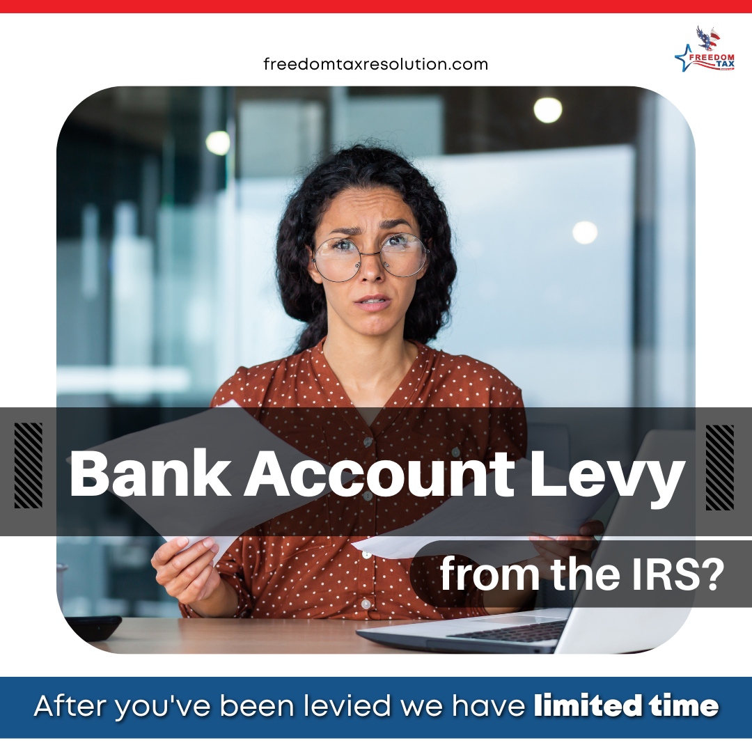 JesusAbikarram's tweet image. Bank account levy from the IRS? Act quickly to lift the levy and safeguard your funds with our expert assistance.

#BankLevy #TaxHelp #TaxResolution