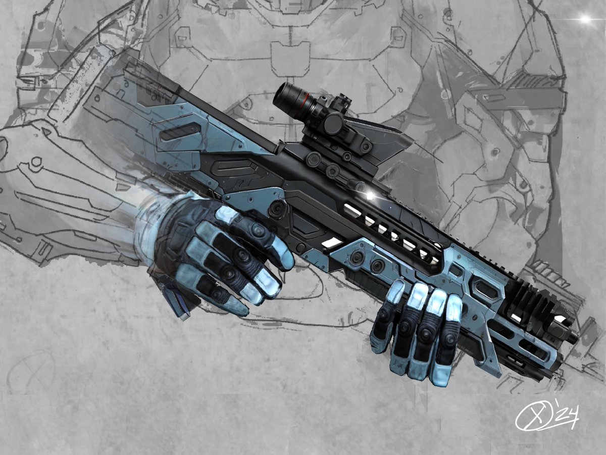 How it started                           How it's going 

From original concept pencils by me to final painting.  Detail-WIP. Bullpup concept &amp; character dev/cover commission w/ <a href="/YuvalKordov/">Yuval Kordov</a> 

Dig it