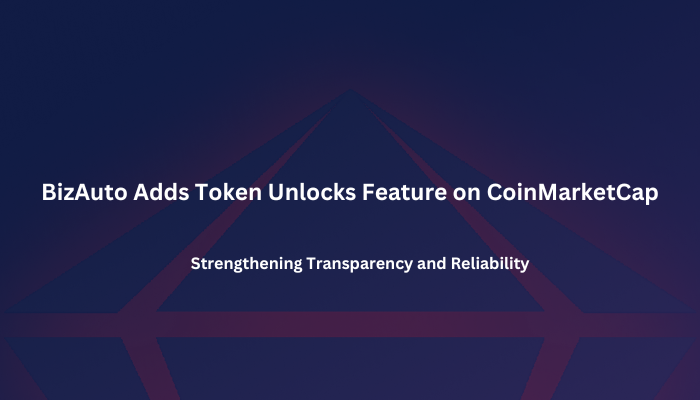 BIZAcoin's tweet photo. 🚀 BizAuto Adds Token Unlocks on CoinMarketCap! 
We’re thrilled to announce that BizAuto’s Token Unlock feature is now live on CoinMarketCap! Gain clear insights into BizAuto's token release schedule and circulating supply, enhancing transparency and trust in our Web 3.0 ecosystem. 🌐

🔗 Check it out here: https://t.co/MJdGgEkqqd
This feature reinforces our commitment to openness, empowering our community to stay informed about BizAuto’s growth and distribution.

🔗 Find full details on our Medium: https://t.co/ywpmpPqc0T

#BizAuto #TokenUnlock #CoinMarketCap #Web3 #Transparency #Blockchain #Crypto #Innovation