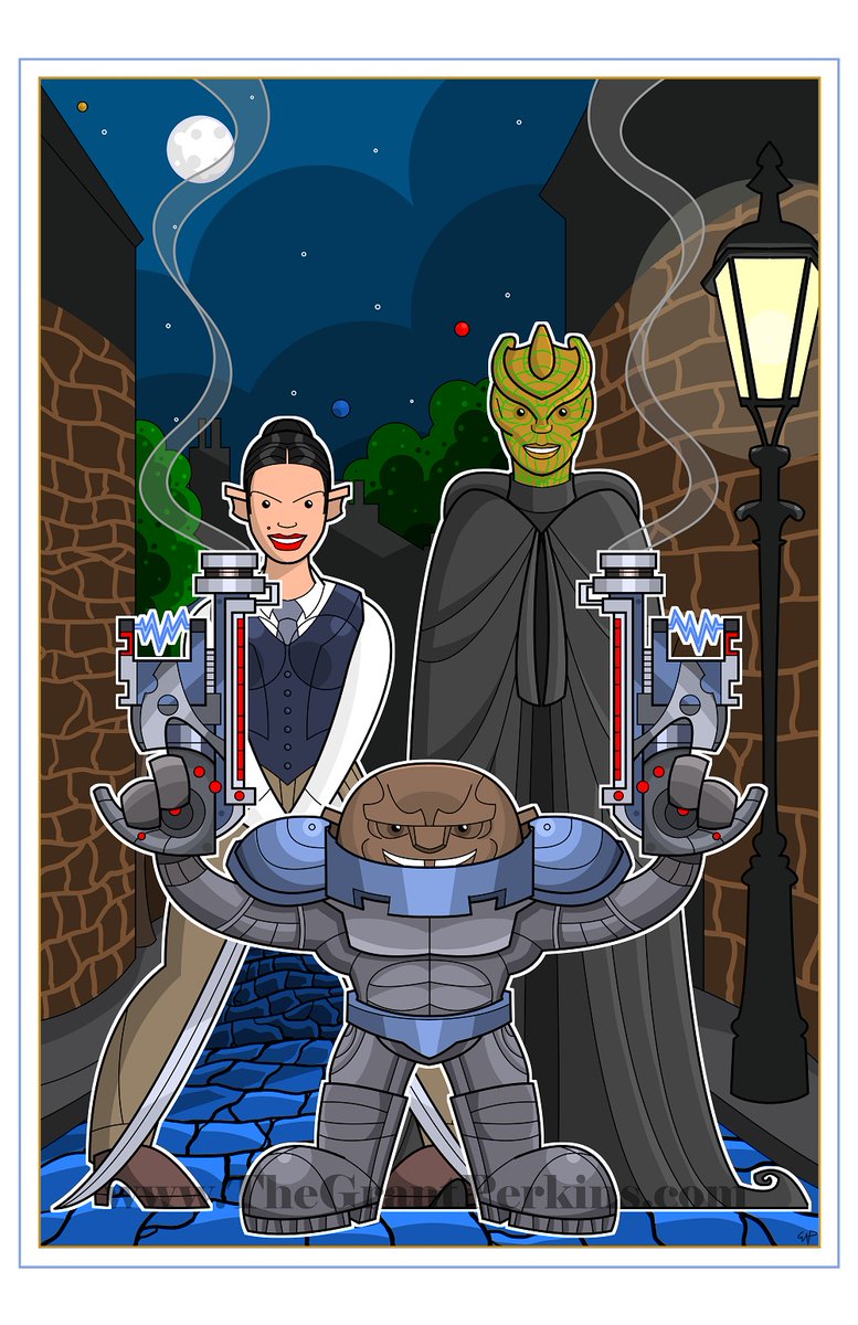 TheGrantPerkins's tweet photo. New artwork - #ThePaternosterGang.

https://t.co/uJ0F7TVg7Z

Buy now: https://t.co/K1bInRCeay

#DoctorWho #DrWho #Strax #Jenny #Vastra #StraxAndTheTimeShark #Sontaran #Silurian #Lesbians #Detectives #SontaHa https://t.co/OE7Vg89nU5