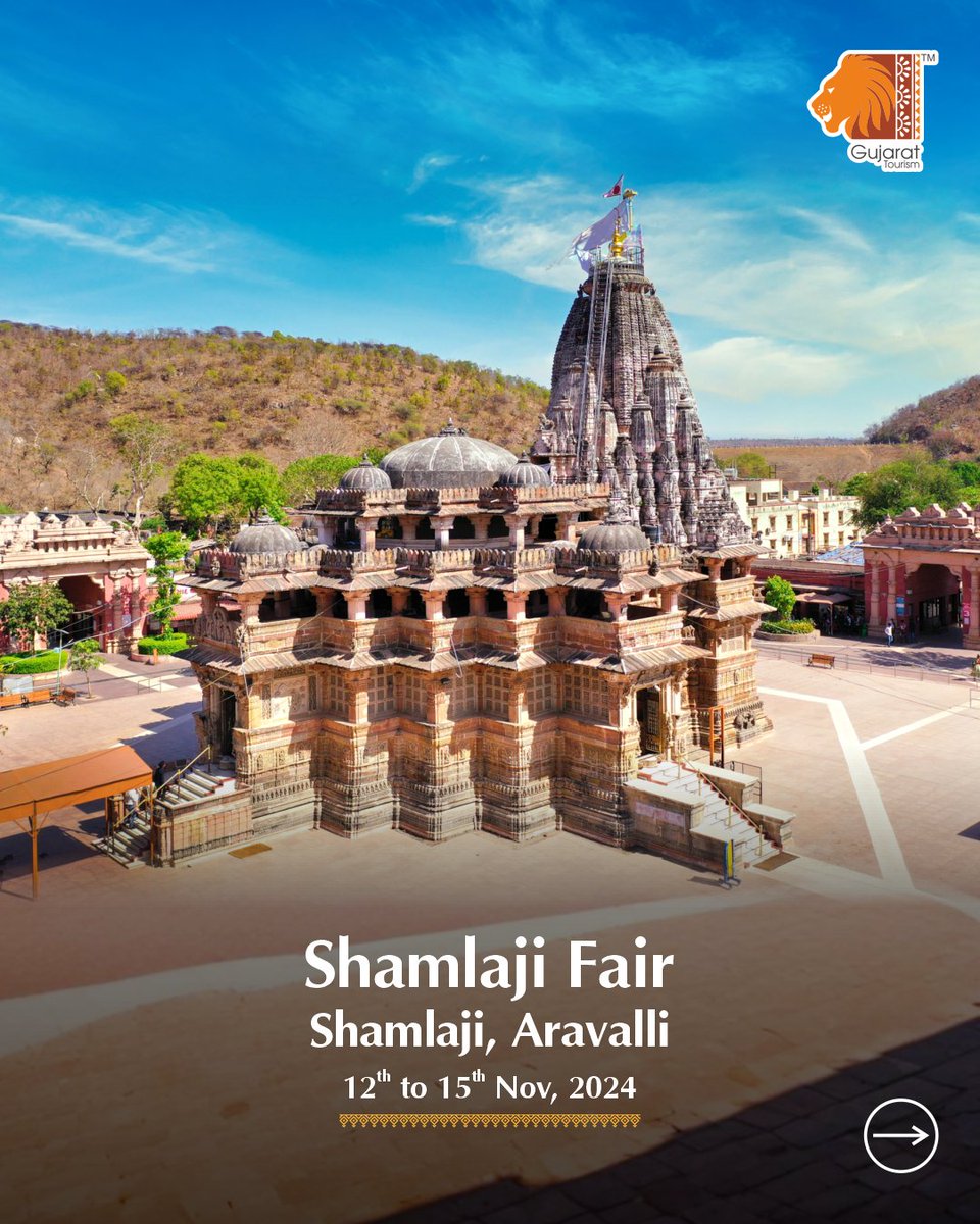 GujaratTourism's tweet photo. Swipe through for a lineup of vibrant fairs and celebrations this month. From the spiritual Shamlaji Fair to the stunning Rann Utsav, November is set to be a feast for the senses!

@mulubhai_bera 

#NovemberFestivities #ShamlajiFair #RannUtsav #GujaratTourism #CulturalCelebrations #FestiveSeason #VibrantGujarat #IndianFairs #TravelIndia #ExploreGujarat