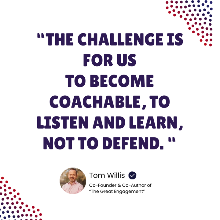phoenixperforms's tweet photo. “The challenge is for us to become coachable, to listen and learn, not to defend.” ~ Tom Willis

#Leadership
#CultureEatsEverything
#Inspiration

https://t.co/bPJvw88JDM https://t.co/ruvBYg1IJ1