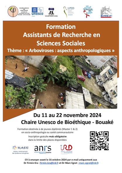 CRCF Dakar (@crcfdakar) on Twitter photo 11 – 22/11, 8e session formation annuelle assistant de recherche en SHS du CRCF Sénégal délocalisée à Bouaké (Cd’I), "Les arboviroses : aspects anthropologiques" partenariat ANRS MIE, RAEE, LPED, TransVIHMI
<a href="/agenceANRS/">ANRS Maladies infectieuses émergentes</a> <a href="/RAnthropoEpEm/">Réseau Anthropologie Épidémies Émergentes</a> <a href="/ird_fr/">IRD.fr</a> <a href="/transvihmi/">TransVIHMI</a> 11 – 22/11, 8e session formation annuelle assistant de recherche en SHS du CRCF Sénégal délocalisée à Bouaké (Cd’I), "Les arboviroses : aspects anthropologiques" partenariat ANRS MIE, RAEE, LPED, TransVIHMI
<a href="/agenceANRS/">ANRS Maladies infectieuses émergentes</a> <a href="/RAnthropoEpEm/">Réseau Anthropologie Épidémies Émergentes</a> <a href="/ird_fr/">IRD.fr</a> <a href="/transvihmi/">TransVIHMI</a>
