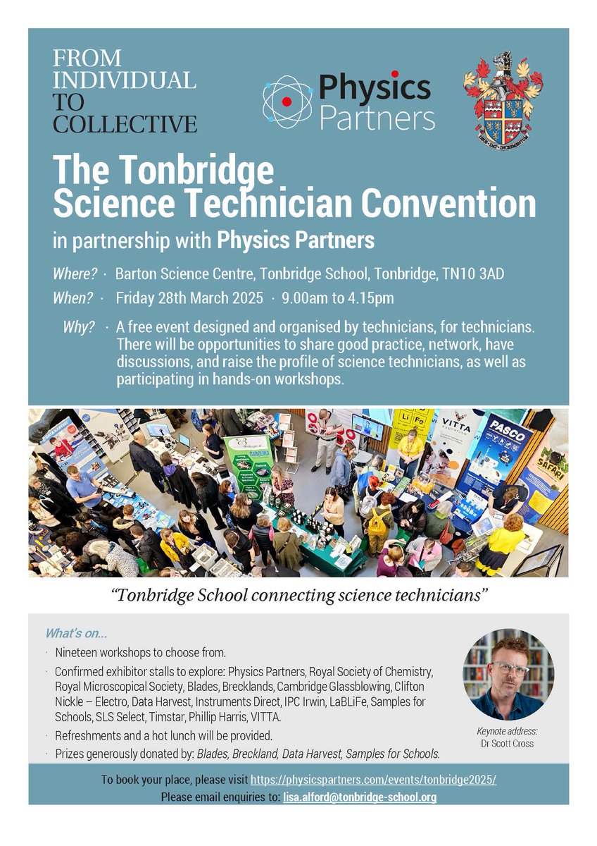 Lisa Alford (@chemist_lma) on Twitter photo Spaces are filling up quickly for the upcoming <a href="/TonbridgeUK/">Tonbridge School</a> Science Technician Convention in partnership with <a href="/PhysicsPartners/">PhysicsPartners</a> Don't miss out secure your place & meet exhibitors <a href="/Philip_HarrisUK/">Philip Harris</a> <a href="/timstarlab/">Timstar</a> @SLS_SE <a href="/BrecklandSci/">Breckland Scientific</a> <a href="/VITTAEducation/">VITTA Education</a> <a href="/LaBLiFeUK/">LaBLiFe</a> <a href="/dataharvestnews/">Data Harvest</a> <a href="/IDSEDU/">IDS in Education</a> Spaces are filling up quickly for the upcoming <a href="/TonbridgeUK/">Tonbridge School</a> Science Technician Convention in partnership with <a href="/PhysicsPartners/">PhysicsPartners</a> Don't miss out secure your place & meet exhibitors <a href="/Philip_HarrisUK/">Philip Harris</a> <a href="/timstarlab/">Timstar</a> @SLS_SE <a href="/BrecklandSci/">Breckland Scientific</a> <a href="/VITTAEducation/">VITTA Education</a> <a href="/LaBLiFeUK/">LaBLiFe</a> <a href="/dataharvestnews/">Data Harvest</a> <a href="/IDSEDU/">IDS in Education</a>