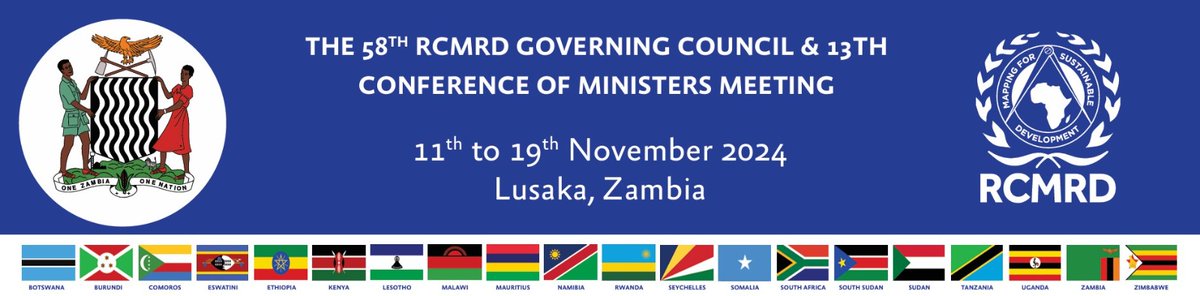 RCMRD_'s tweet photo. It's that time of the year!
We are excited to host the 58th Annual RCMRD Governing Council (GC) and the 13th Conference of Ministers(CoM) meeting happening this week in Lusaka, Zambia .
#RCMRDGC
@Lands_Rwanda
@LandsZambia 
@Lands_Kenya 
@ministry_lands 
@JudithNabakoob1 https://t.co/A3NzB8p2KW