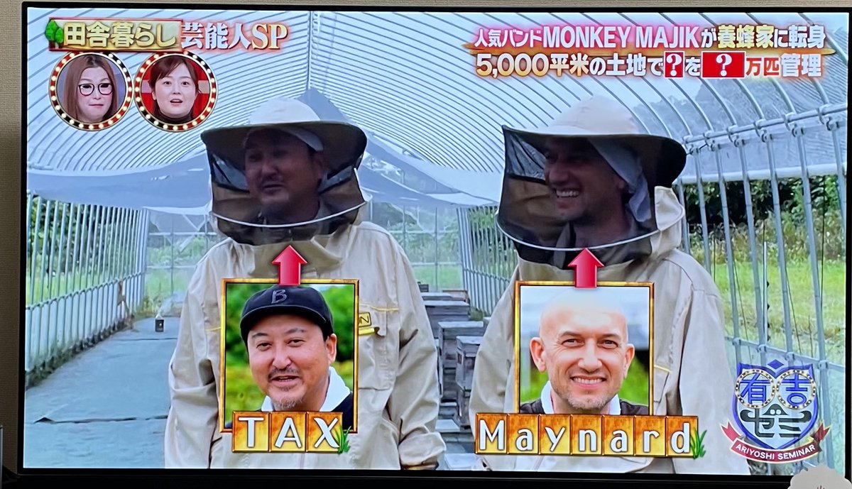 nekonatsuko's tweet image. #有吉ゼミ  にモンキーマジックのお二人😊🐝　#monkeymagic  #ハチミツ