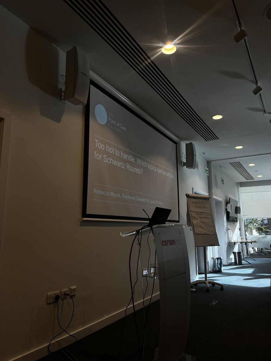 Our workshops are up next 💭

First up we’re sharing about ‘Too Hot to Handle’ - keeping Rounds psychologically safe.

Thank you <a href="/goldingeagles/">Laura Golding</a> and Rebecca Myers!

#SchwartzRounds