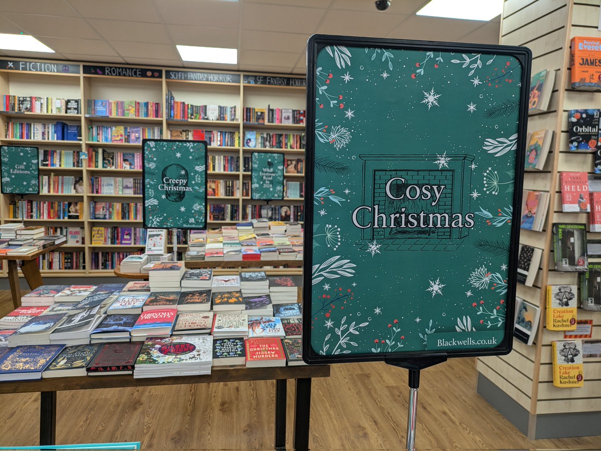 BlackwellsMcr's tweet photo. We're embracing the naughty/nice dynamic this Christmas.. Come for curl up by the fire comfort, leave with murderous moose and poisoned eggnog. Cosy &amp; Creepy Christmas reads ready to browse in-store! https://t.co/DNaUh9ikm9