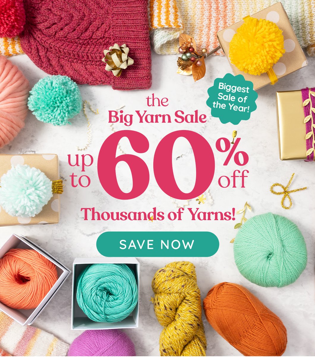 The 2024 KnitPicks Big Sale is here! shrsl.com/4qwwj (Affiliate Link) Save up to 60% off hundreds of skeins of yarn through 11/27/24.  PLUS bonus deals includeing $2/$4/$6 yarn day for the next few days. 😀