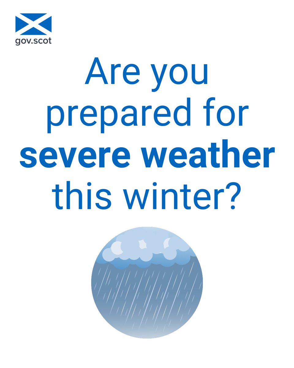 Scotland is no stranger to severe weather.

But we know it can be worse in winter. We have advice on how to prepare for:
- Snow and ice
- Rain and flooding
- Storms

Know how to stay safe: ready.scot/respond/severe….