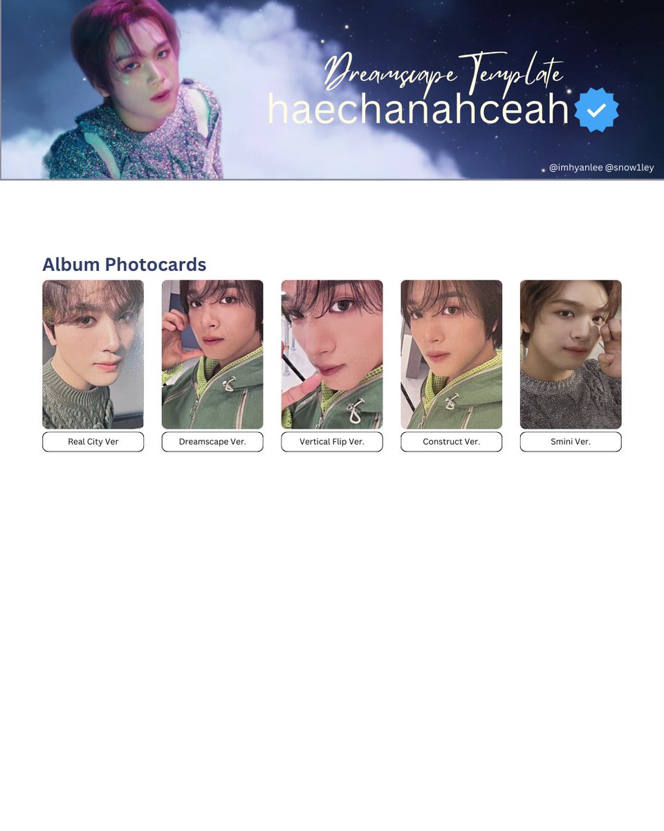 imhyanlee's tweet photo. take two asan na mga pc t . t
dreamscape album Haechan photocard template ˚ʚ♡ɞ˚ #WhenImWithHaechan #해찬과_나의최고 https://t.co/iMCPJcVHmT