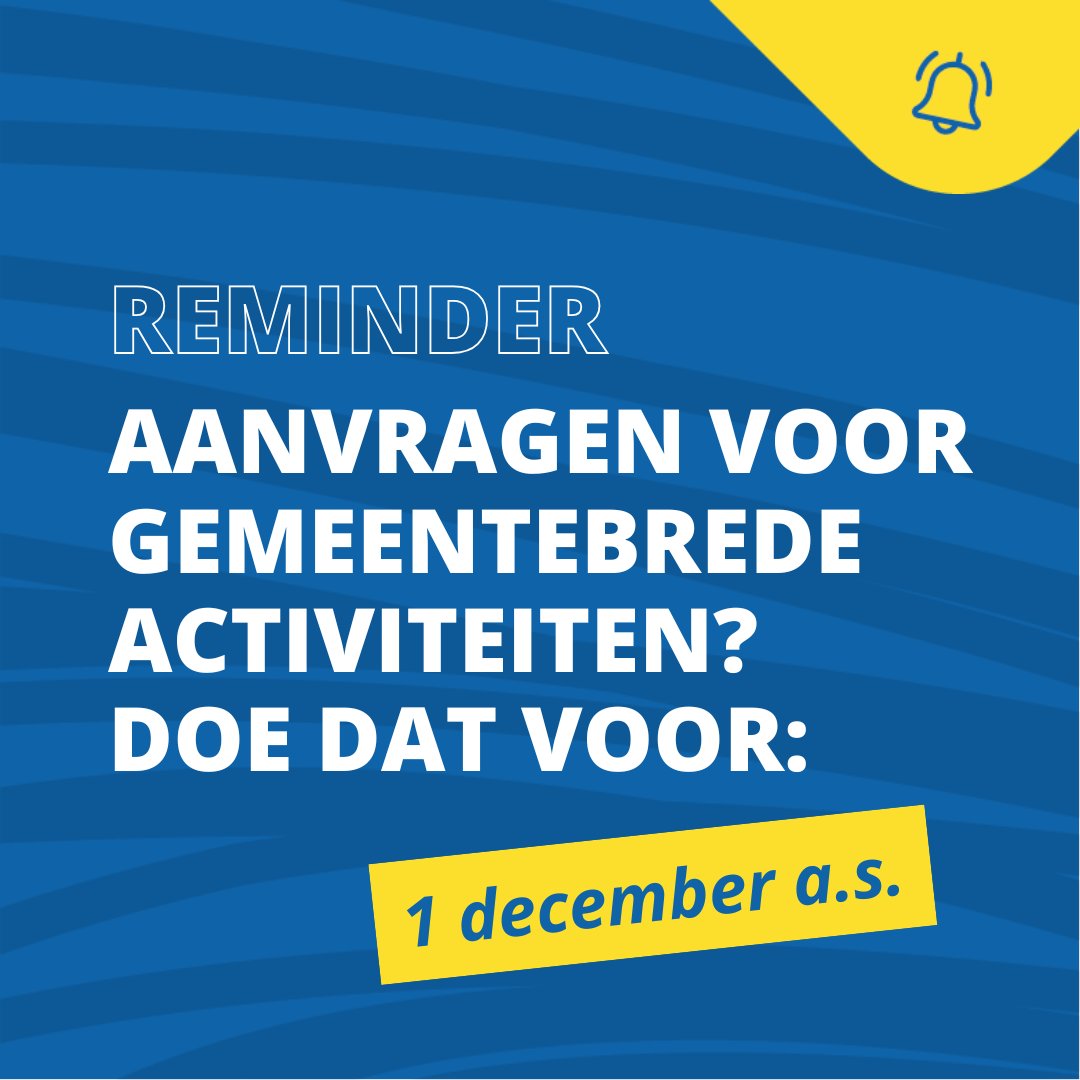 Wilt u een aanvraag doen voor een gemeentebrede activiteit die plaatsvindt in de 1e helft van 2025 in de gemeente Leeuwarden? Dan ontvangen wij deze graag voor 1 december a.s..