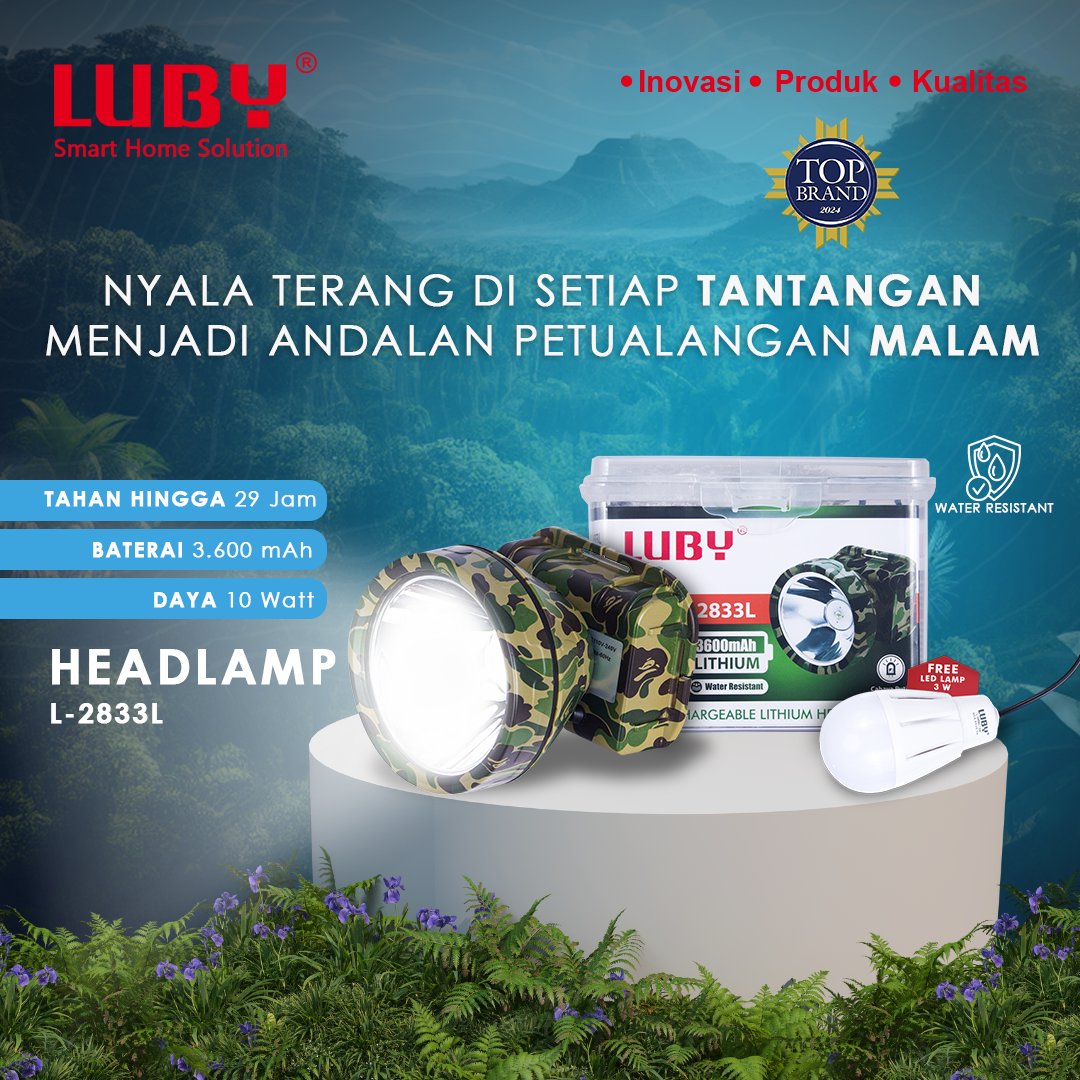 luby_lighting's tweet photo. Halo Sobat Luby,

Yuk simak spesifikasi dari Headlamp Luby tipe L-2833L (cahaya putih) 🤩 https://t.co/ewNWDqs5El