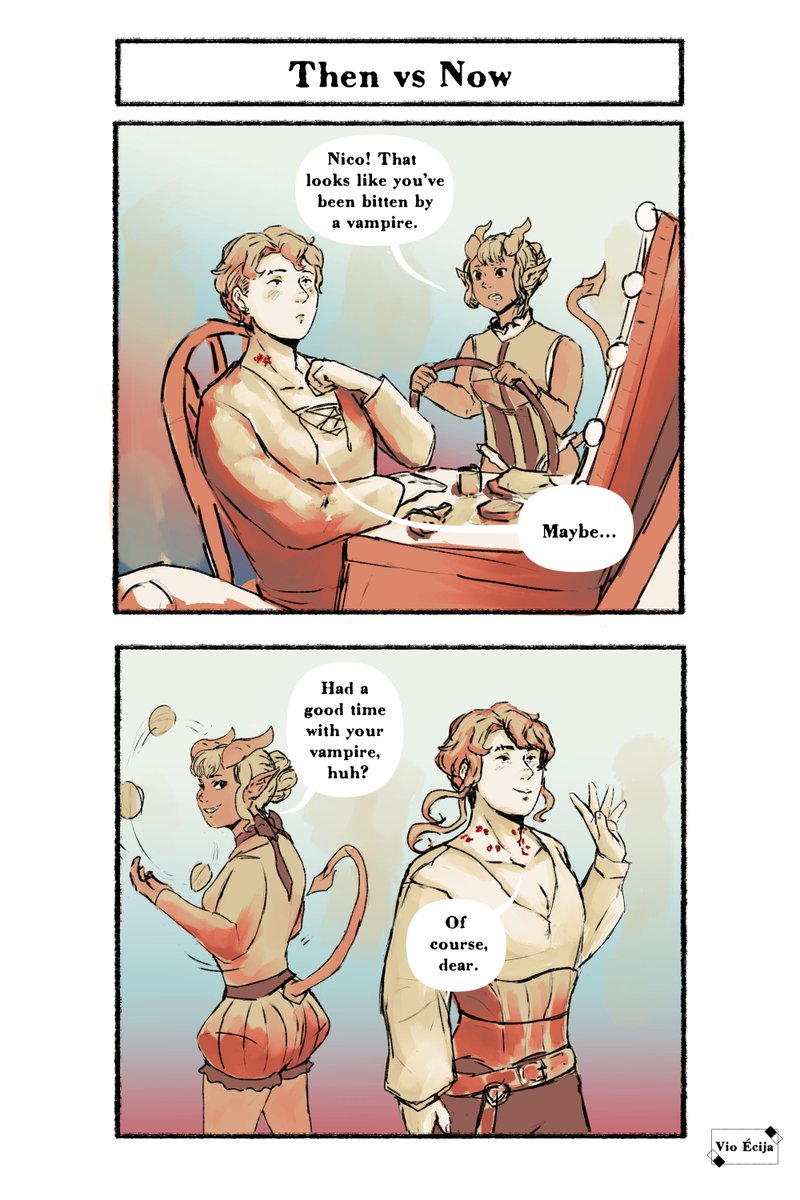 vio_draws's tweet photo. When your dhampir is dating a well known NPC... https://t.co/sZdAaQhfxb