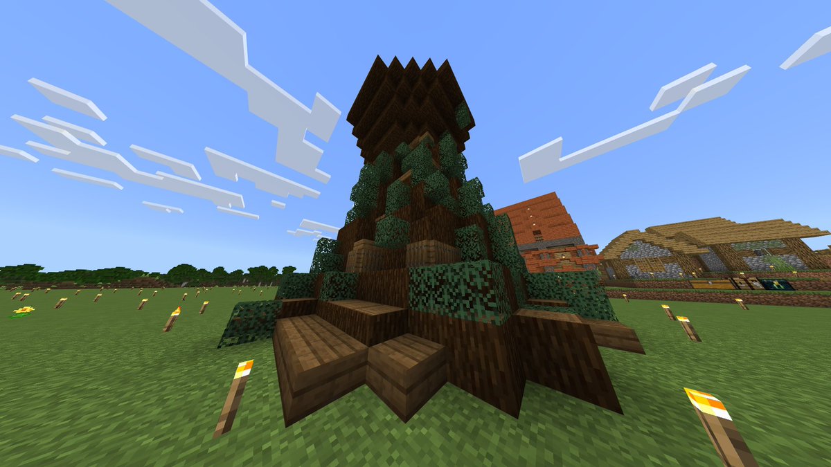 Tchan111111's tweet photo. #Minecraft #マイクラ #マイクラ建築
村のシンボルがなかったので作りました！ https://t.co/tSmqPcdENS